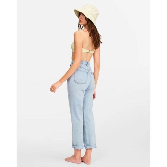 Billabong Blue Indigo Rinse I Got It High Rise Straight Jeans Size 26 - Picture 4 of 11
